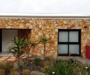 Natural stone exterior walls for home
